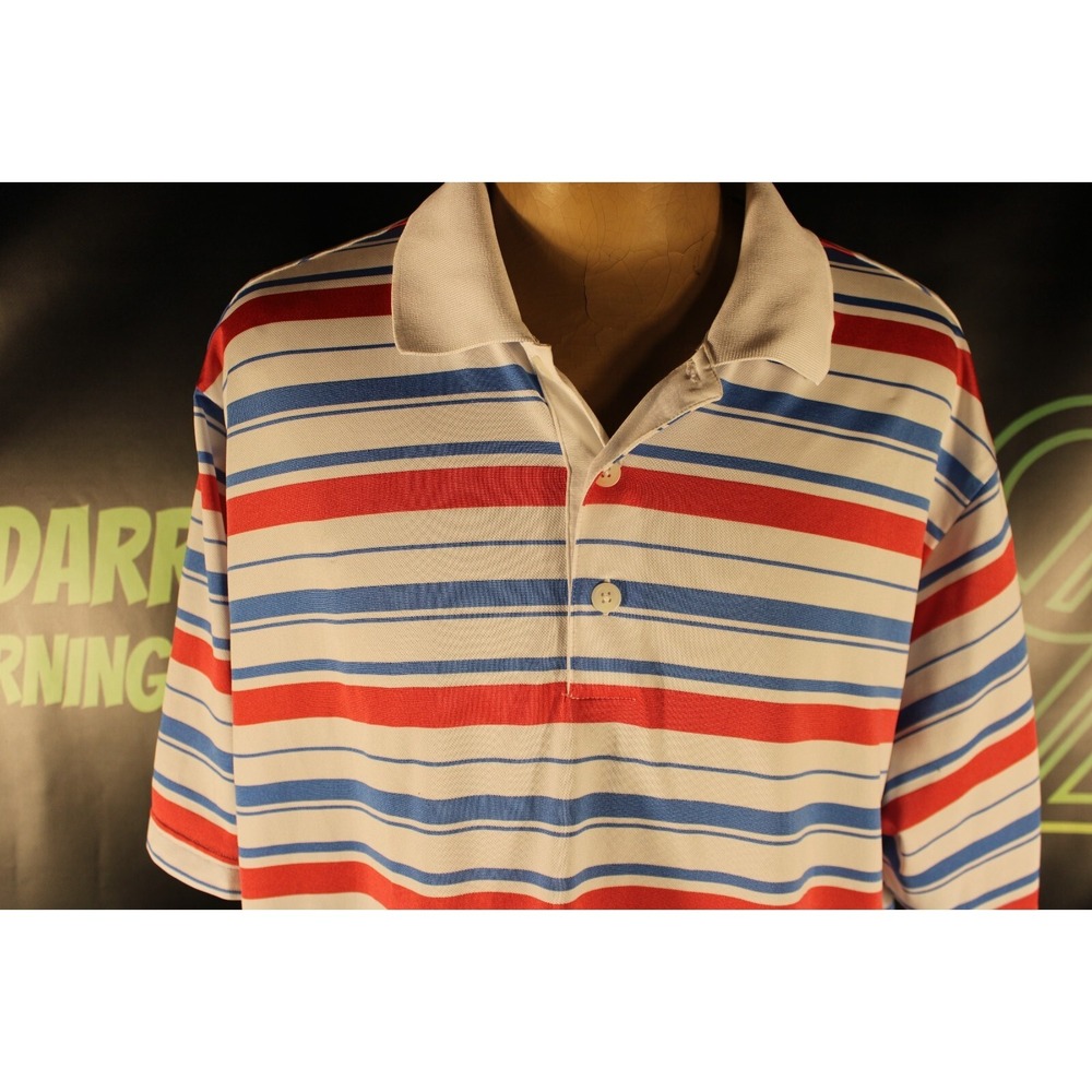 Adidas Climalite Red White Blue Golf Polo Size L